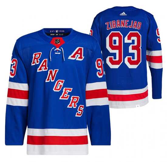 Men%27s New York Rangers #93 Mika Zibanejad Blue Stitched Jersey Dzhi